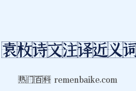 袁枚诗文注译近义词是什么意思的图片